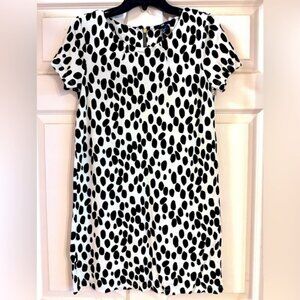H&M Black and White Boxy‎  Dress with Peter Pan Collar Size S